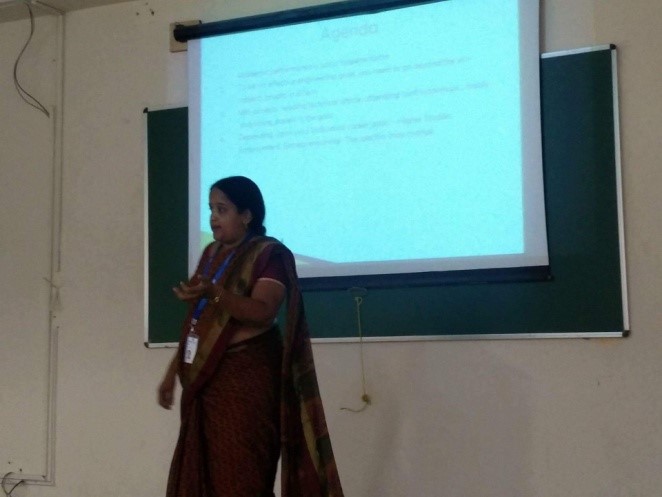Prof. Deepa T P presenting session on Technical Paper Writing