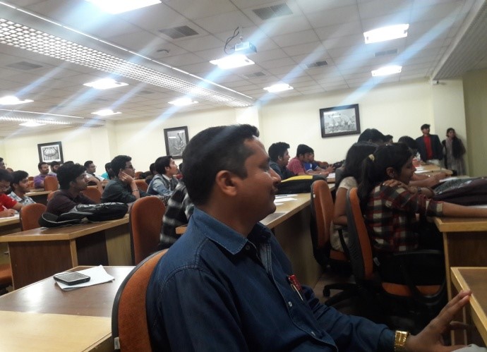Prof. Madhu B R along with students in ongoing session