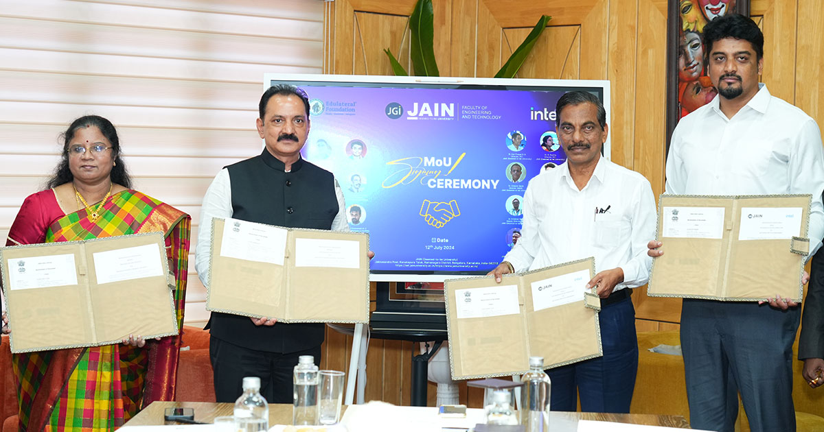 JAIN (Deemed-to-be University) - Faculty of Engineering and Technology, CSE signs a MoU with Intel