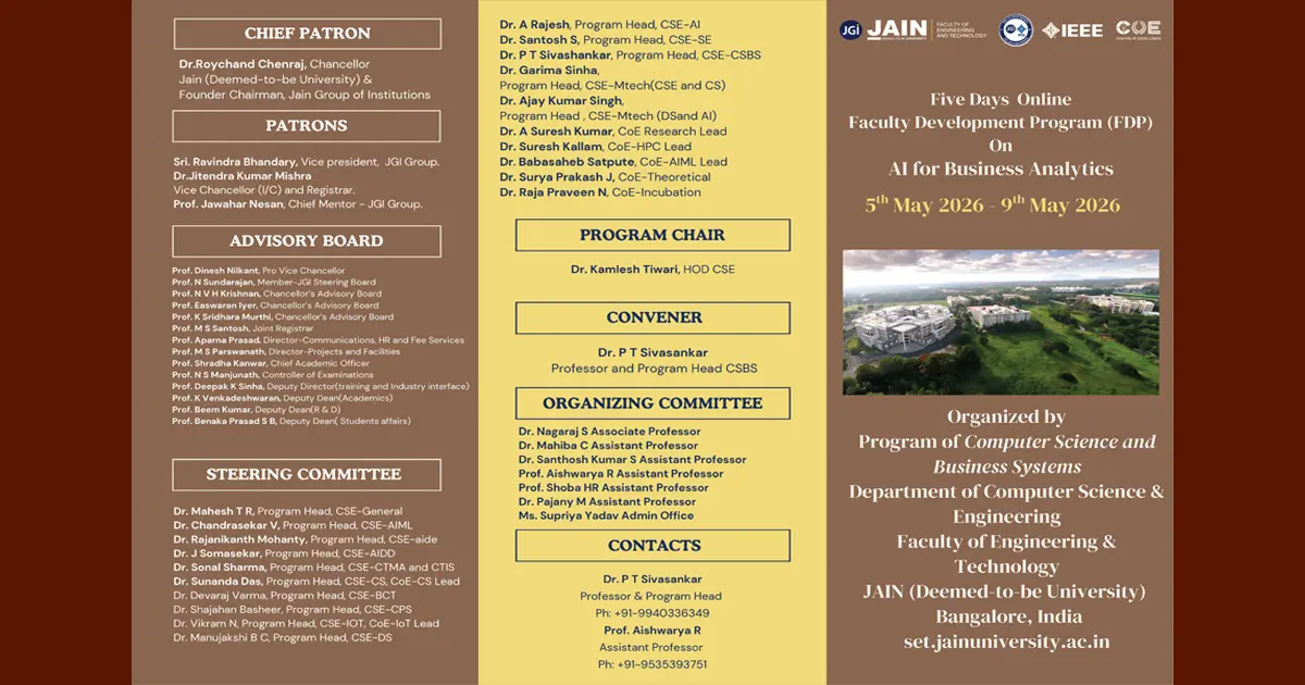 Faculty Development Programme (FDP) on AI for Business Analytics