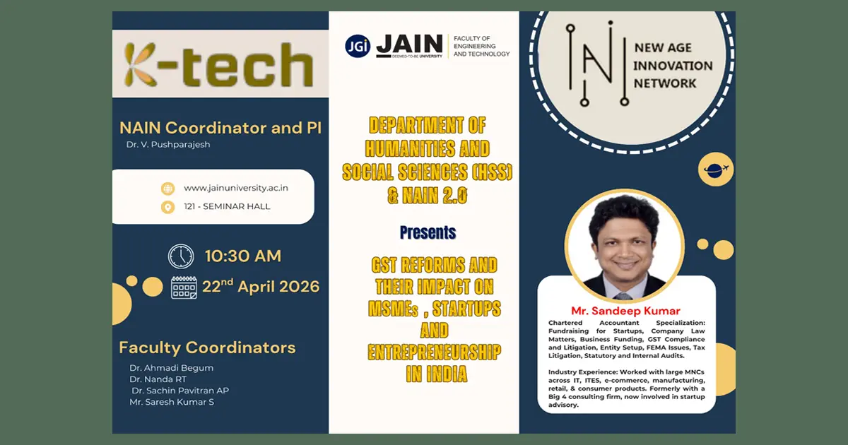 Seminar: GST Reforms and Their Impact on MSMEs, Startups, and Entrepreneurship in India