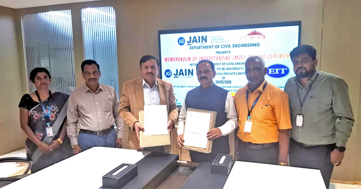 JAIN (Deemed-to-be University) Civil Engineering Department Strengthens Industry Linkages through MoU with E I Technologies