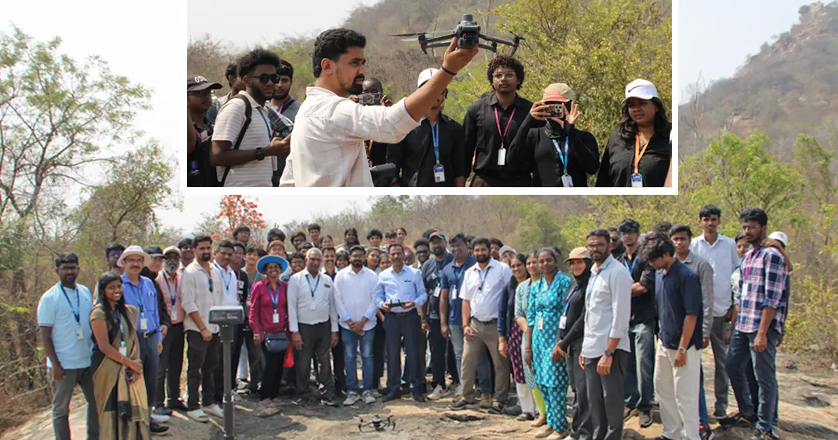 Flying High: Civil and EEE Students of FET Experience Drone Surveying at Harohalli Hills